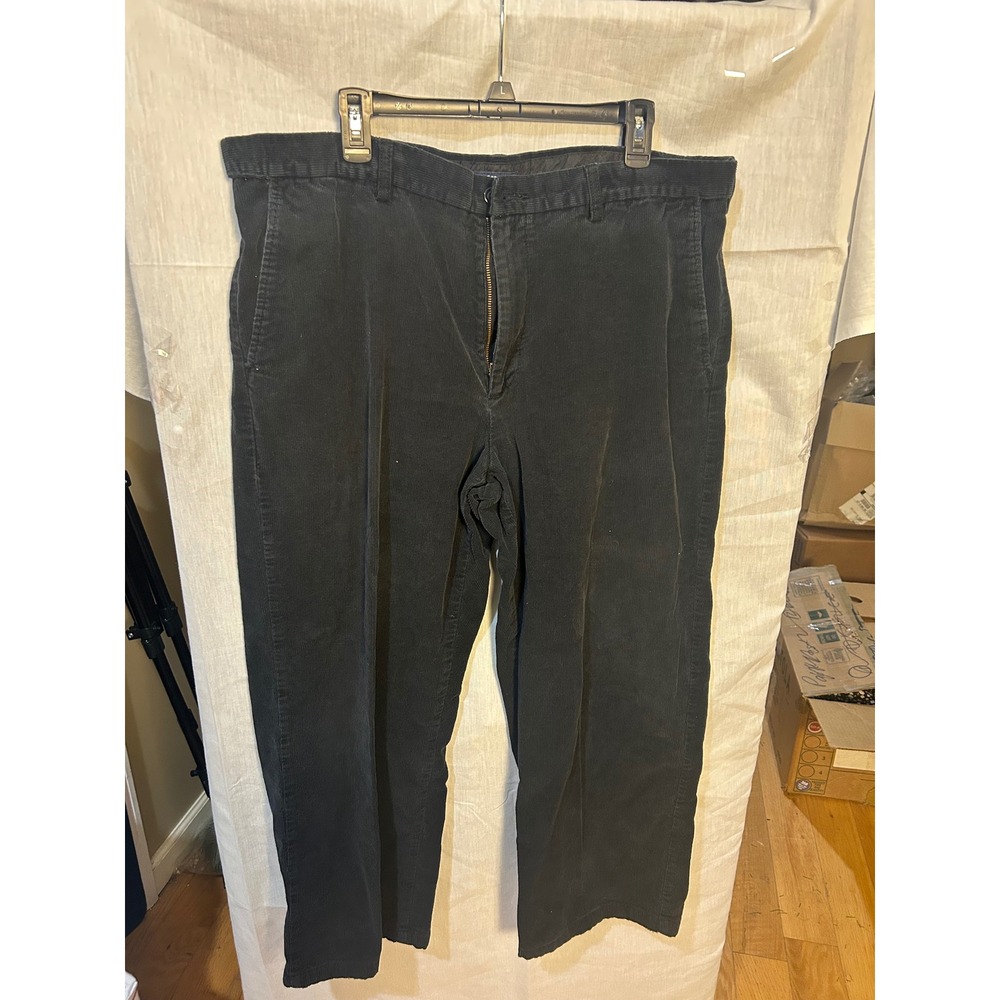Crofts and Barrow Mens Black Corduroy Pants Size 40 Relaxed Fit